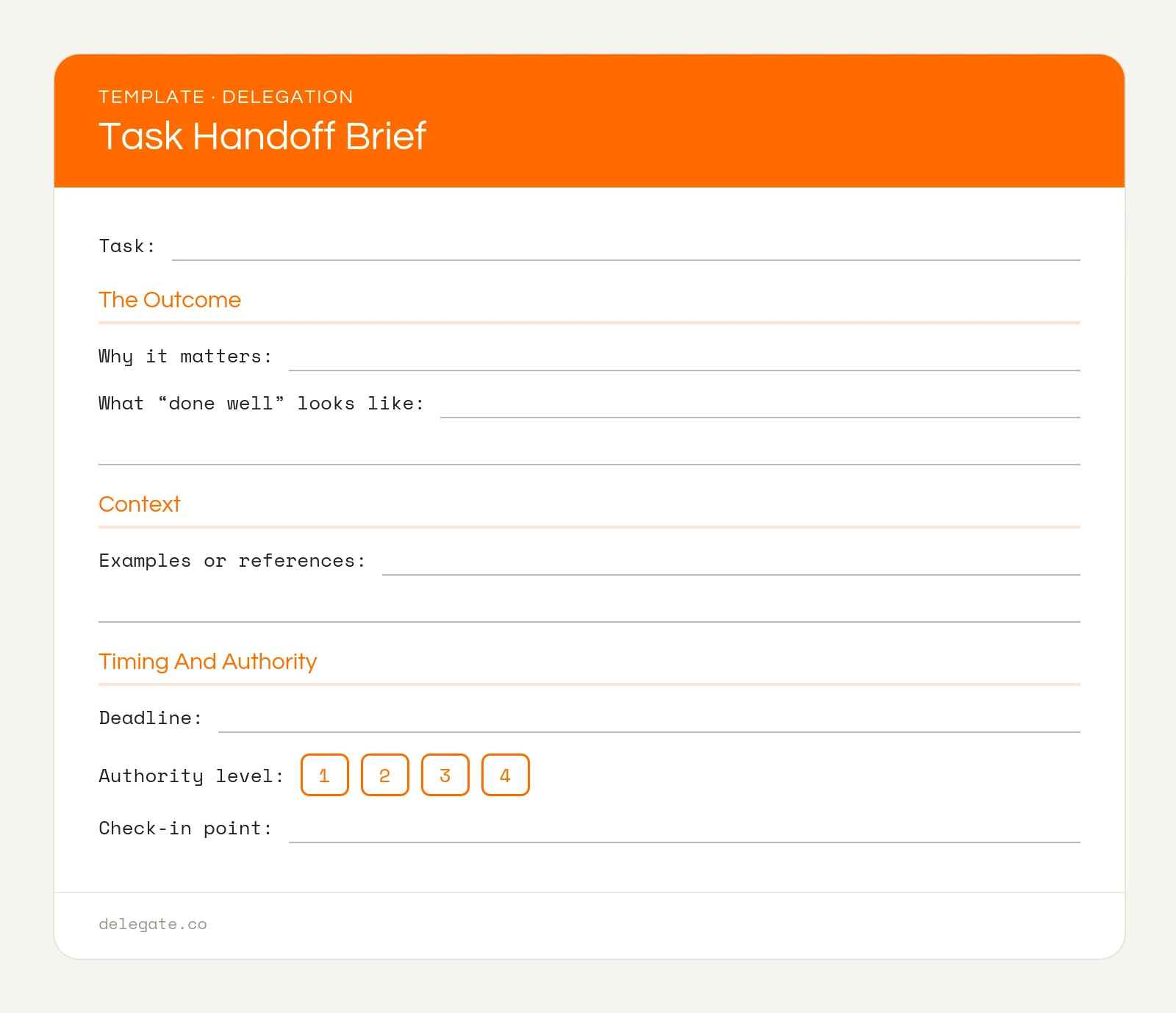 Task Handoff Brief